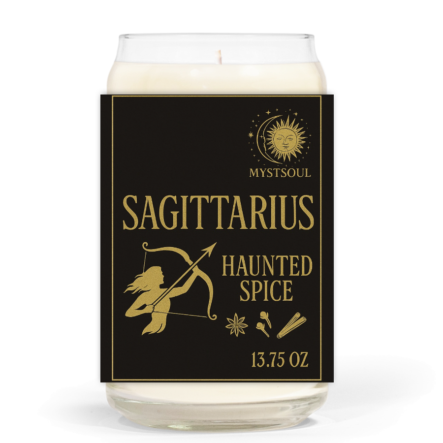 Sagittarius Haunted Spice Candle - 13.75oz Luxury Astrology Candle | MystSoul