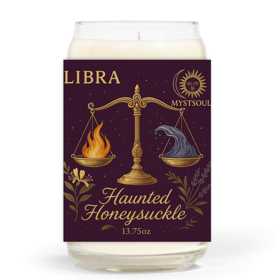 Libra Haunted Honeysuckle Candle - 13.75oz Luxury Astrology Candle | MystSoul